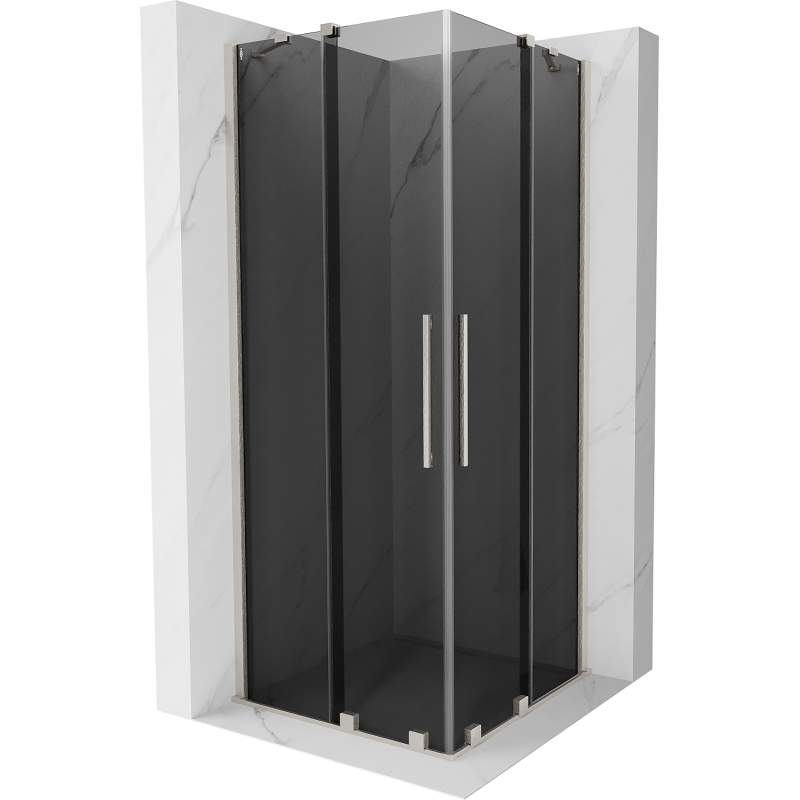 Mexen Velar Duo posuvná sprchová kabina 100 x 100 cm, grafit, kartáčovaný nikl - 871-100-100-42-97