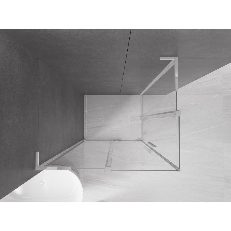 Mexen Velar L Duo sprchová kabina posuvná 90 x 80 cm, transparentní, chrom - 871-090-080-02-03-01