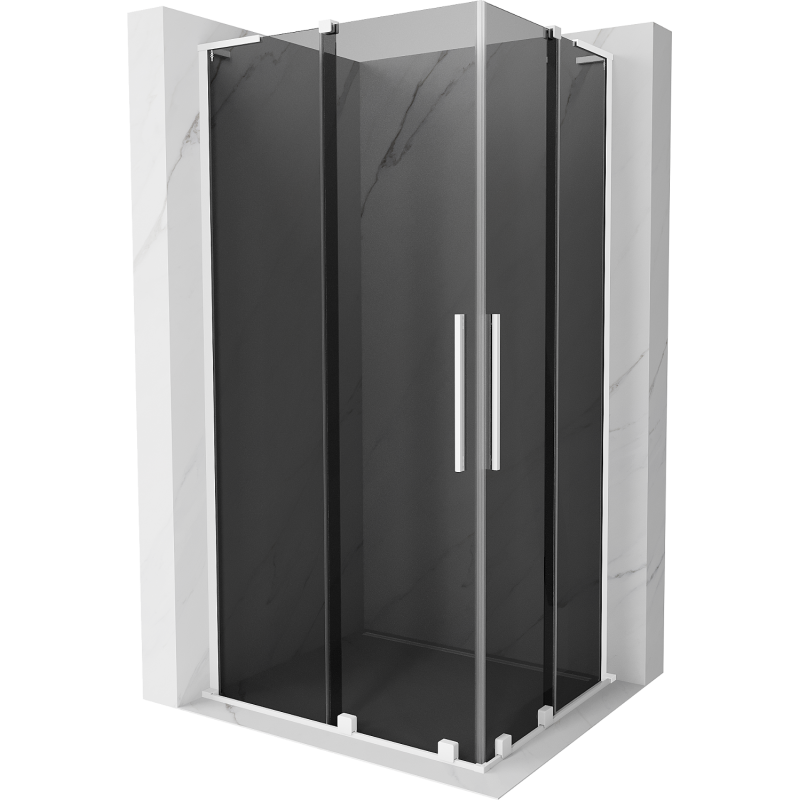 Mexen Velar L Duo sprchový kout posuvný 100 x 90 cm, grafit, bílá - 871-100-090-02-43-20