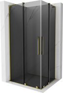 Mexen Velar L Duo sprchový kout posuvný 100 x 90 cm, grafit, zlatá - 871-100-090-02-43-50