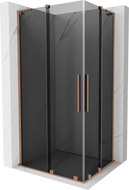Mexen Velar L Duo sprchový kout se zasouvacími dveřmi 100 x 90 cm, grafit, kartáčovaná měď - 871-100-090-02-43-65