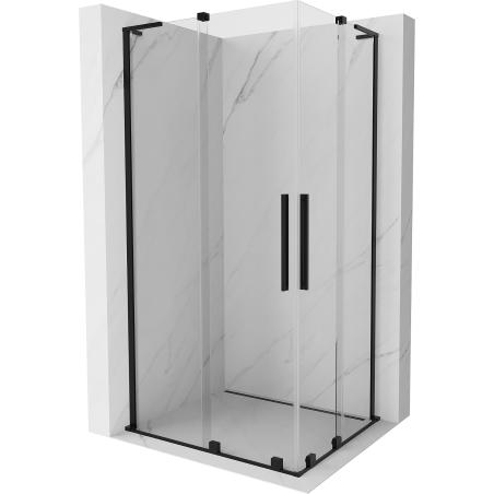 Mexen Velar L Duo sprchová kabina posuvná 100 x 90 cm, transparentní, černá - 871-100-090-02-03-70
