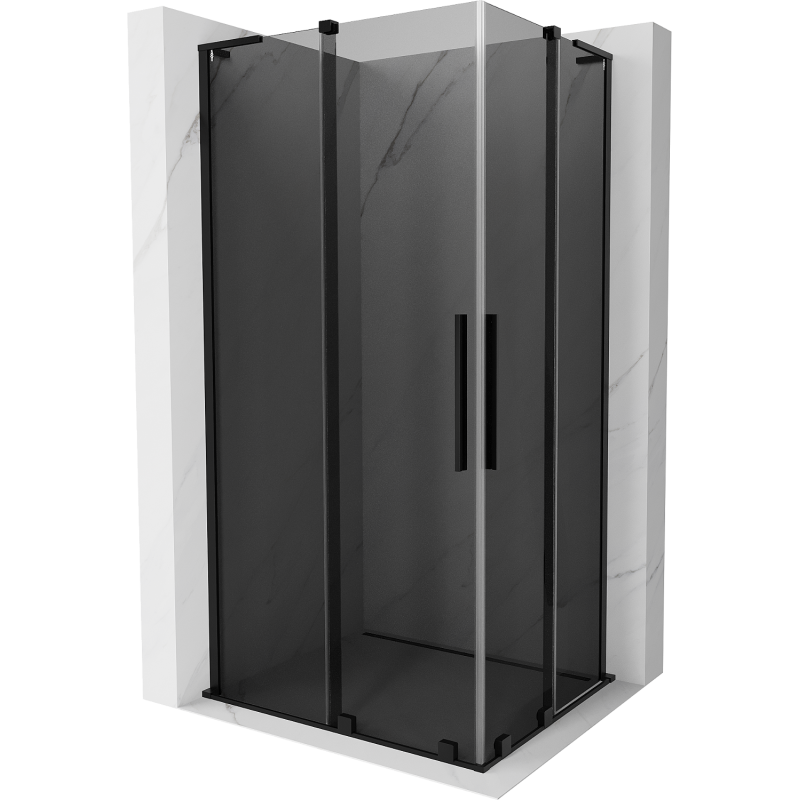 Mexen Velar L Duo sprchový kout posuvný 100 x 90 cm, grafit, černý - 871-100-090-02-43-70