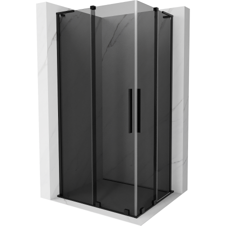 Mexen Velar L Duo sprchový kout posuvný 90 x 80 cm, grafit, černý - 871-090-080-02-43-70