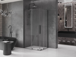 Mexen Velar L Duo sprchový kout posuvný 100 x 90 cm, transparentní, gun metal - 871-100-090-02-03-95