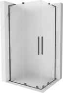 Mexen Velar L Duo sprchová kabina posuvná 100 x 90 cm, matné sklo, gun metal - 871-100-090-02-33-95