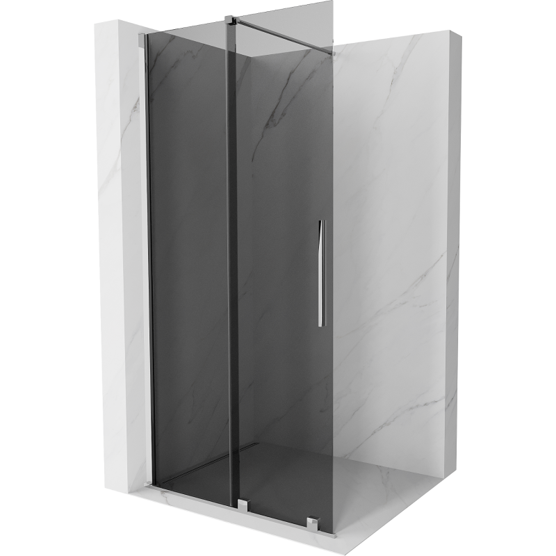 Mexen Velar sprchová zástěna posuvná Walk-in 80 x 200 cm, grafit 8 mm, chrom - 871-080-000-43-01