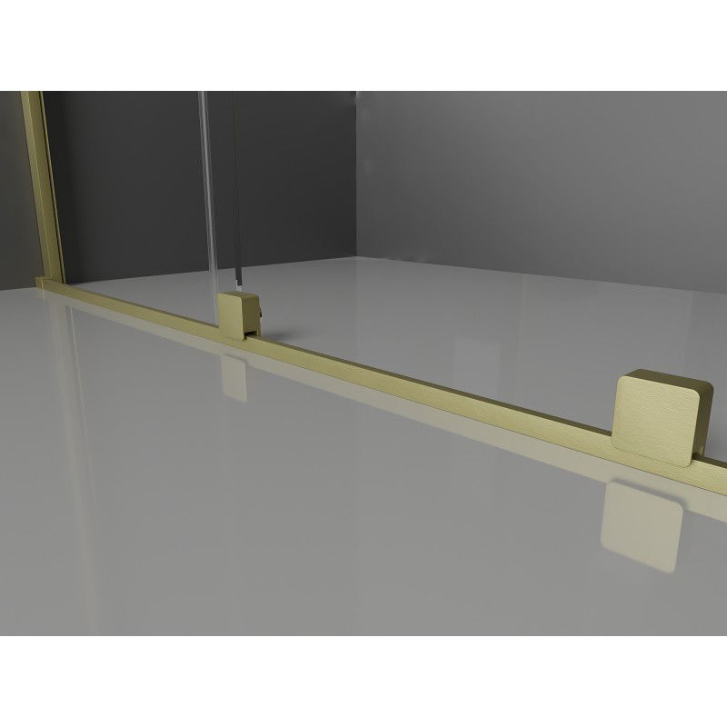 Mexen Velar sprchová stěna posuvná Walk-in 90 x 200 cm, matné 8 mm, zlatá kartáčovaná - 871-090-000-33-55