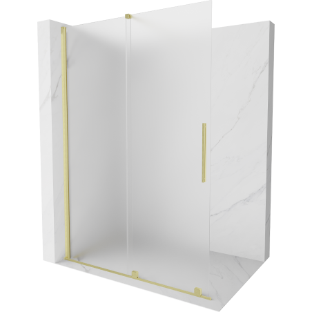 Mexen Velar posuvná sprchová stěna Walk-in 130 x 200 cm, matné sklo 8 mm, zlato kartáčované - 871-130-000-33-55