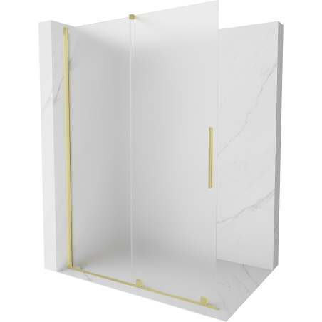 Mexen Velar posuvná sprchová stěna Walk-in 140 x 200 cm, matná 8 mm, zlato kartáčovaná - 871-140-000-33-55