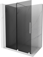 Mexen Velar posuvná sprchová zástěna Walk-in 130 x 200 cm, grafit 8 mm, bílá - 871-130-000-43-20
