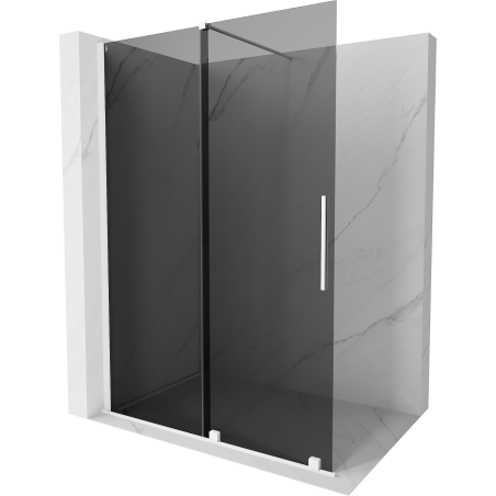 Mexen Velar posuvná sprchová stěna Walk-in 150 x 200 cm, grafit 8 mm, bílá - 871-150-000-43-20