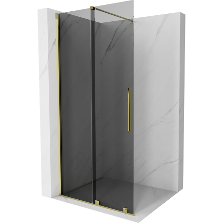 Mexen Velar posuvná sprchová stěna Walk-in 120 x 200 cm, grafit 8 mm, zlatá - 871-120-000-43-50