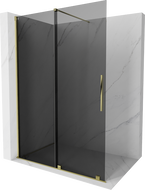 Mexen Velar posuvná sprchová stěna Walk-in 150 x 200 cm, grafit 8 mm, zlatá - 871-150-000-43-50