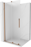 Mexen Velar posuvná sprchová stěna Walk-in 80 x 200 cm, námraza 8 mm, růžové zlato - 871-080-000-33-60