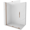 Mexen Velar  sprchová stěna posuvná Walk-in 140 x 200 cm, matné sklo 8 mm, růžové zlato - 871-140-000-33-60
