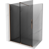 Mexen Velar rozšiřovací sprchová stěna Walk-in 160 x 200 cm, grafit 8 mm, růžové zlato - 871-160-000-43-60