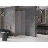 Mexen Velar posuvná sprchová stěna Walk-in 110 x 200 cm, matné sklo 8 mm, kartáčovaná měď - 871-110-000-33-65
