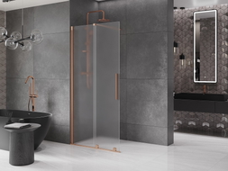Mexen Velar posuvná sprchová stěna Walk-in 110 x 200 cm, matné sklo 8 mm, kartáčovaná měď - 871-110-000-33-65