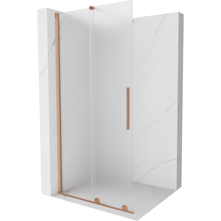 Mexen Velar posuvná sprchová stěna Walk-in 110 x 200 cm, matné sklo 8 mm, kartáčovaná měď - 871-110-000-33-65