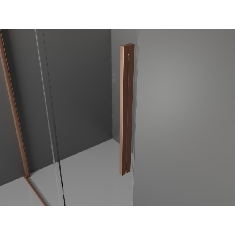 Mexen Velar posuvná sprchová stěna Walk-in 110 x 200 cm, matné sklo 8 mm, kartáčovaná měď - 871-110-000-33-65