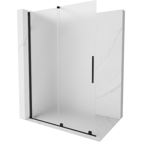 Mexen Velar posuvná sprchová stěna Walk-in 160 x 200 cm, matné sklo 8 mm, černá - 871-160-000-33-70