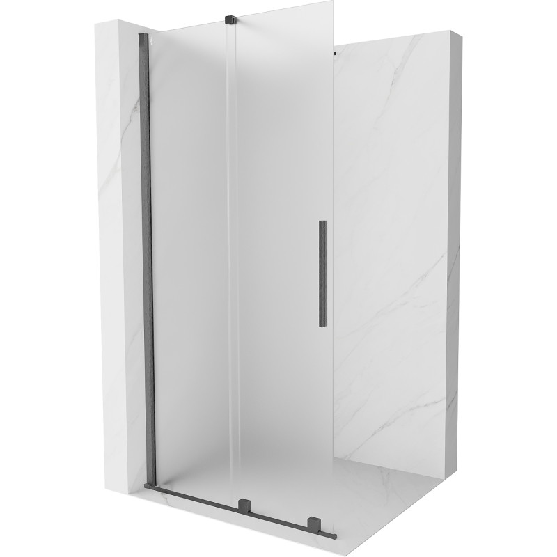 Mexen Velar posuvná sprchová stěna Walk-in 90 x 200 cm, matné sklo 8 mm, gun gray kartáčovaný - 871-090-000-33-66