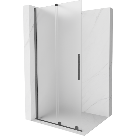 Mexen Velar posuvná sprchová stěna Walk-in 90 x 200 cm, matné sklo 8 mm, gun gray kartáčovaný - 871-090-000-33-66