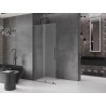 Mexen Velar posuvná sprchová stěna Walk-in 90 x 200 cm, matné sklo 8 mm, gun gray kartáčovaný - 871-090-000-33-66