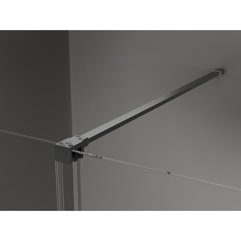 Mexen Velar posuvná sprchová stěna Walk-in 90 x 200 cm, matné sklo 8 mm, gun gray kartáčovaný - 871-090-000-33-66