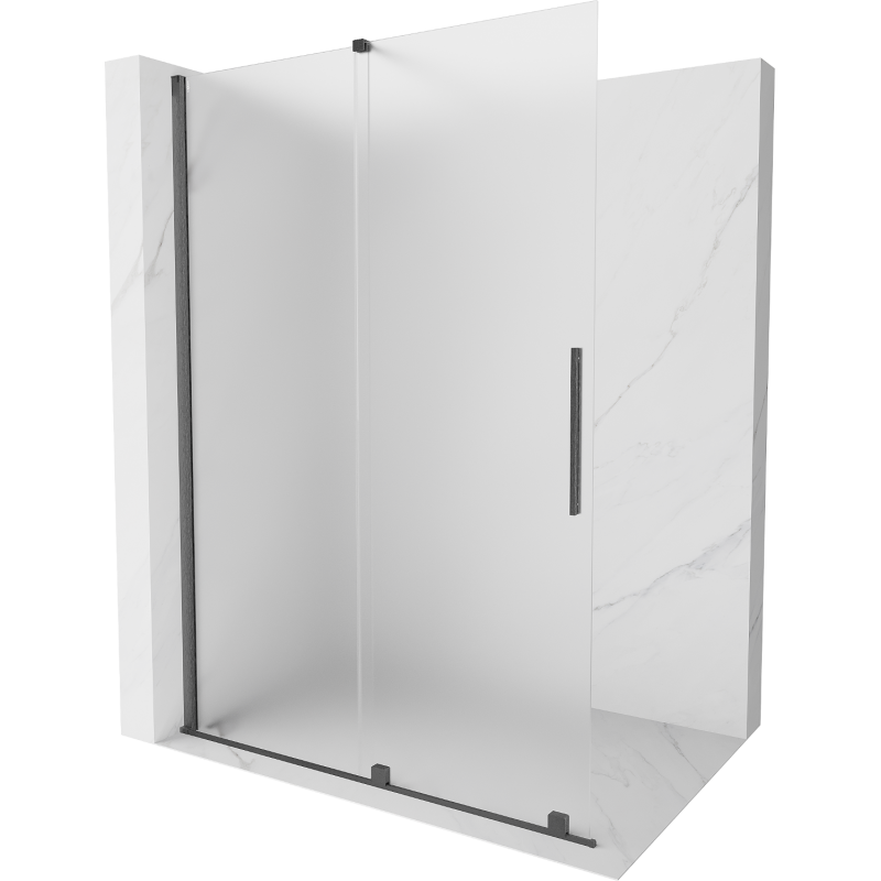 Mexen Velar posuvná sprchová stěna Walk-in 150 x 200 cm, matná 8 mm, kartáčovaná tmavě šedá - 871-150-000-33-66