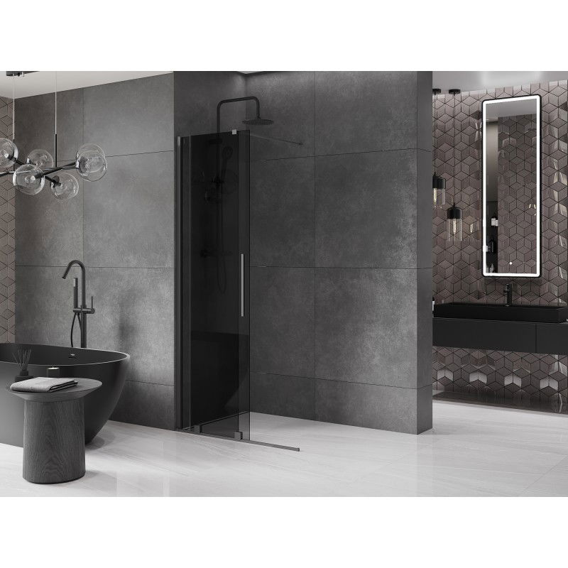 Mexen Velar sprchová zástěna posuvná Walk-in 100 x 200 cm, grafit 8 mm, gun metal - 871-100-000-43-95