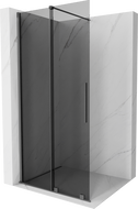 Mexen Velar shrnovací sprchová stěna Walk-in 120 x 200 cm, grafit 8 mm, gun metal - 871-120-000-43-95