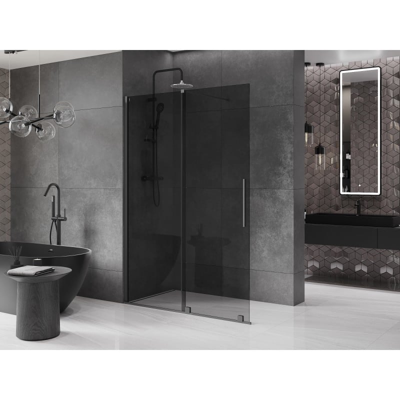 Mexen Velar posuvná sprchová stěna Walk-in 160 x 200 cm, grafit 8 mm, gun metal - 871-160-000-43-95