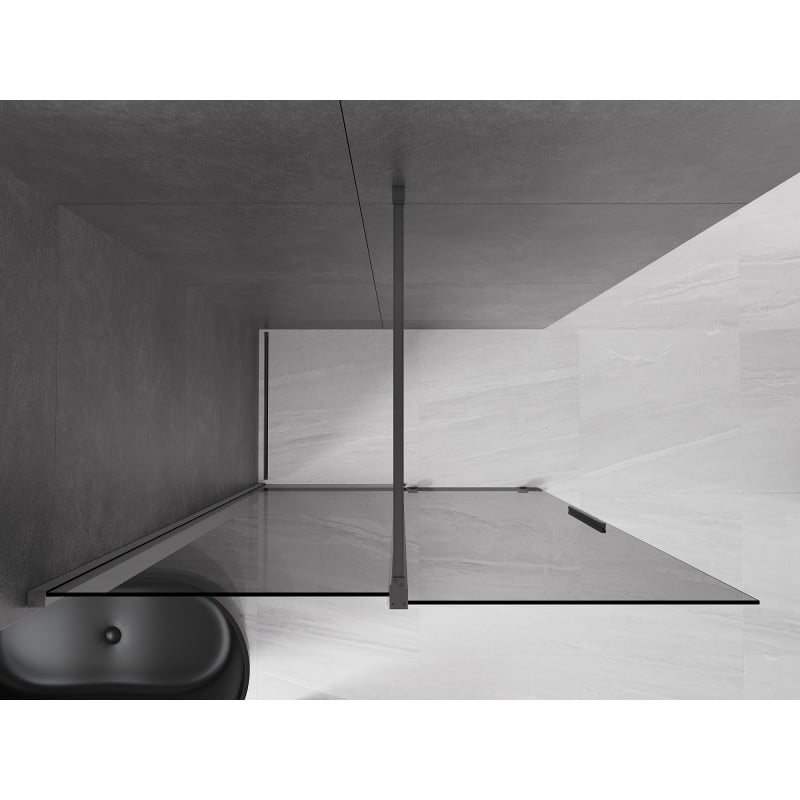 Mexen Velar sprchová stěna Walk-in 150 x 200 cm, grafit 8 mm, gun metal - 871-150-000-43-95