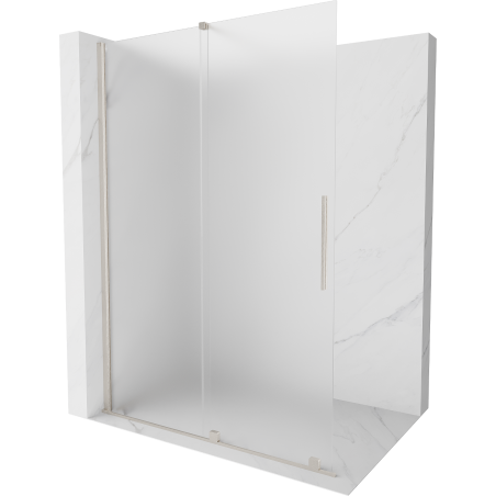 Mexen Velar Sprchová zástěna posuvná Walk-in 160 x 200 cm, matné sklo 8 mm, kartáčovaný nikl - 871-160-000-33-97
