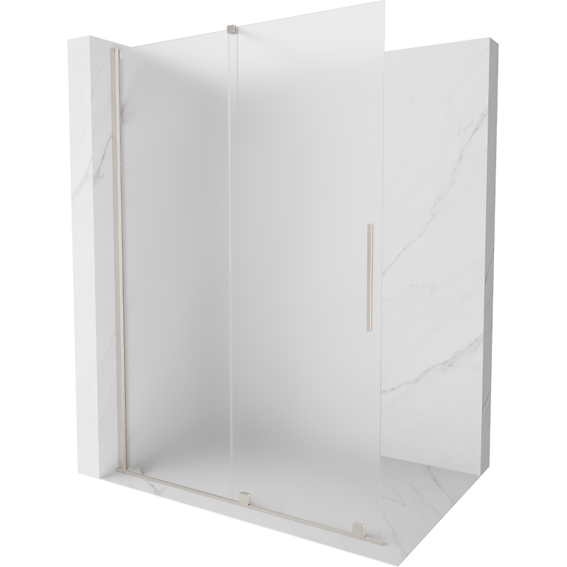 Mexen Velar posuvná sprchová zástěna Walk-in 150 x 200 cm, matně sklo 8 mm, kartáčovaný nikl - 871-150-000-33-97