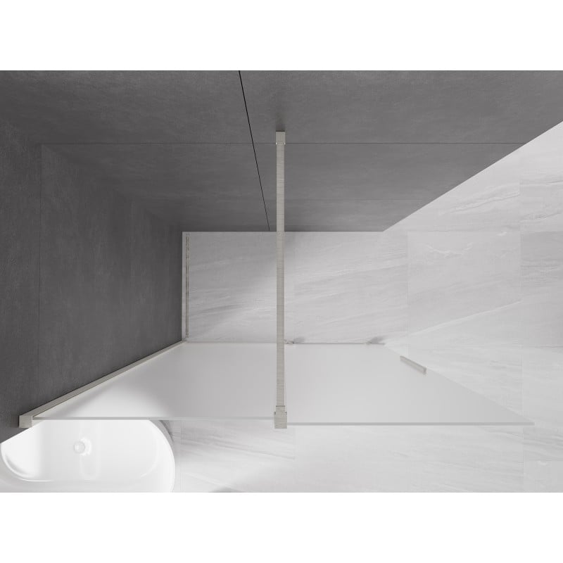 Mexen Velar posuvná sprchová zástěna Walk-in 150 x 200 cm, matně sklo 8 mm, kartáčovaný nikl - 871-150-000-33-97