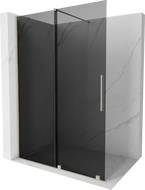 Mexen Velar sprchová stěna posuvná Walk-in 130 x 200 cm, grafit 8 mm, kartáčovaný nikl - 871-130-000-43-97