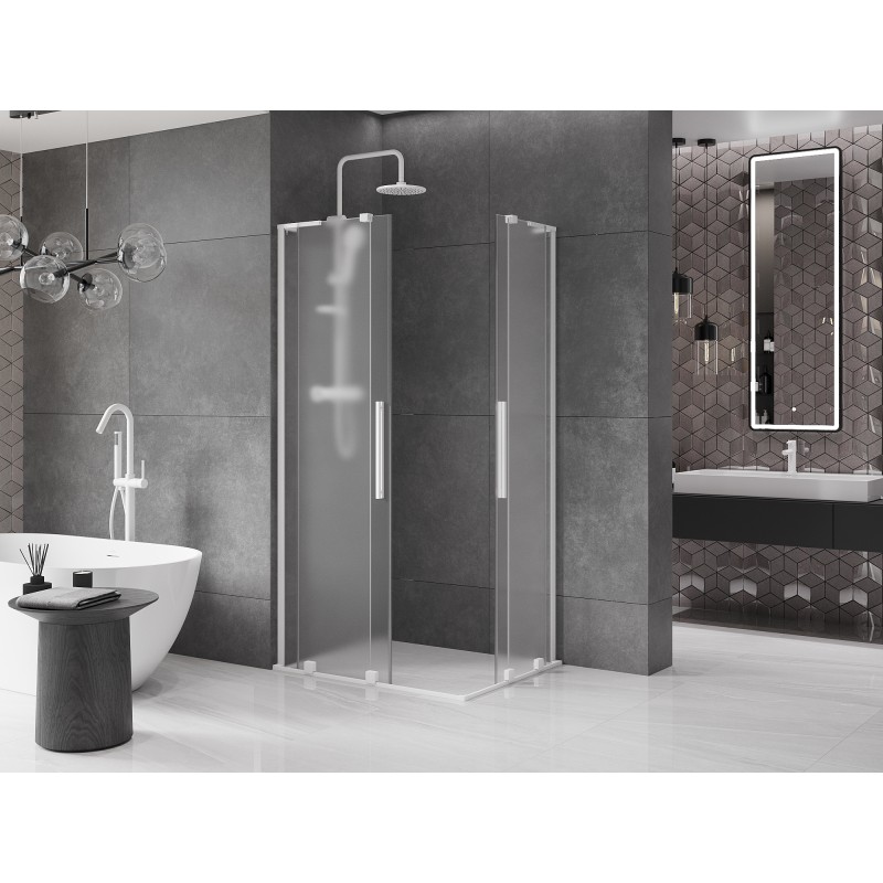 Mexen Velar L Duo posuvná sprchová kabina 100 x 90 cm, matná, bílá - 871-100-090-02-33-20