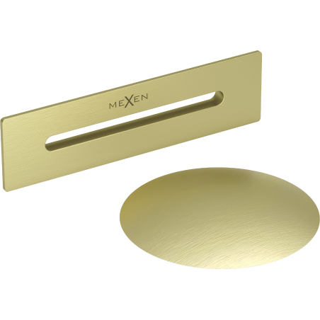 Mexen Uni uzávěr s přepadem pro volně stojící vanu, kartáčované zlato - 5100-55