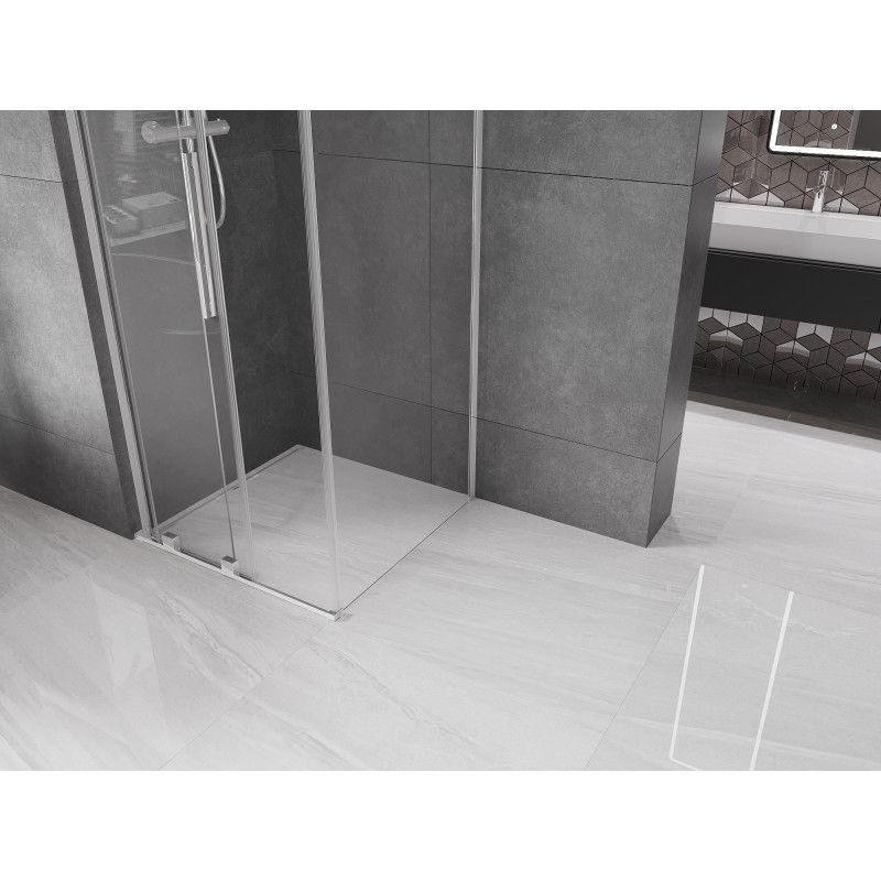 Mexen Velar L sprchový kout posuvný 90 x 90 cm, transparentní, chrom - 871-090-090-03-01