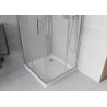 Mexen Rio čtvercový sprchový kout 70 x 70 cm, matný, chrom + sprchová vanička Flat, bílá - 860-070-070-01-30-4010