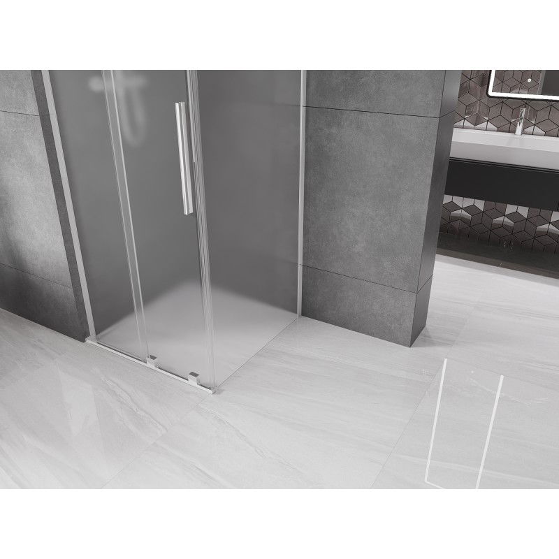 Mexen Velar L sprchový kout posuvný 90 x 90 cm, matný, chrom - 871-090-090-33-01