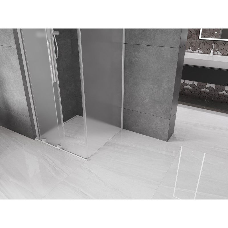 Mexen Velar L sprchový kout posuvný 90 x 90 cm, matný, chrom - 871-090-090-33-01