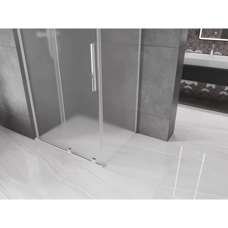 Mexen Velar L posuvný sprchový kout 100 x 90 cm, matný, chromový - 871-100-090-33-01