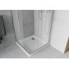 Mexen Rio čtvercová sprchová kabina 90 x 90 cm, námraza, chrom + brodzik Flat, bílý - 860-090-090-01-30-4010