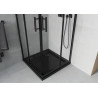 Mexen Rio čtvercová sprchová kabina 80 x 80 cm, transparentní, černá + brodík Flat, černý - 860-080-080-70-00-4070B