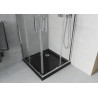 Mexen Rio čtvercový sprchový kout 90 x 90 cm, transparentní, chrom + vanička Flat, černá - 860-090-090-01-00-4070
