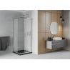 Mexen Rio čtvercová sprchová kabina 80 x 80 cm, mat, chrom + vanička Flat, černá - 860-080-080-01-30-4070